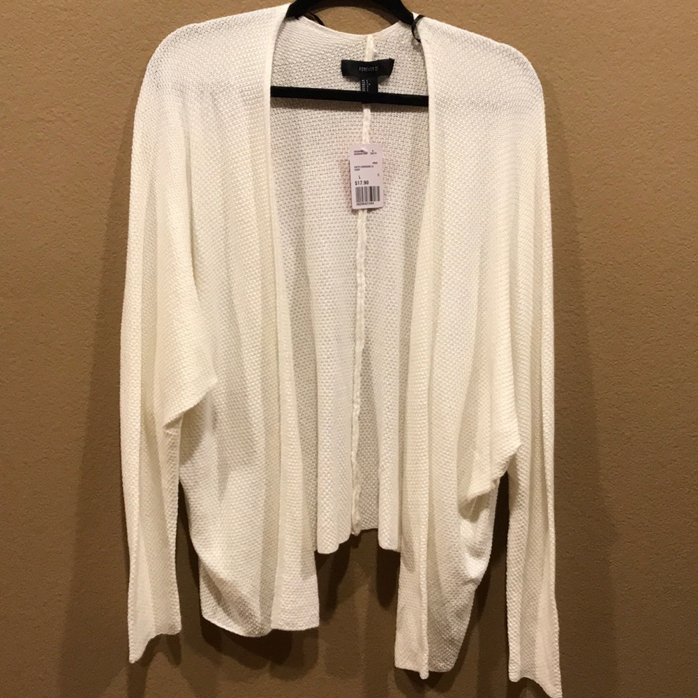 Forever 21 White Knit Cardigan